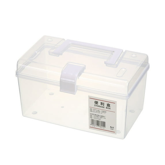 Yixx Portable Multi-use Clear Plastic Storage Container Box with Handle Latch Lock