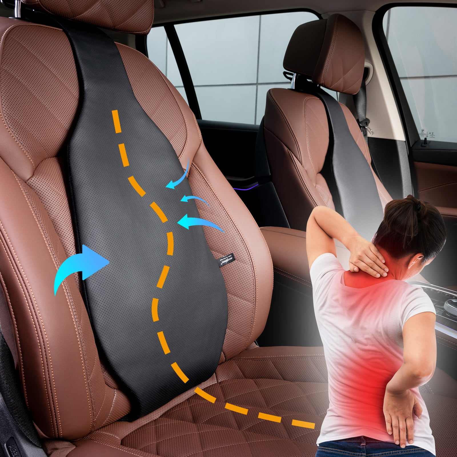 Yiyasu Car Lumbar Support Pillow Car Seat Back Support Ergonomic