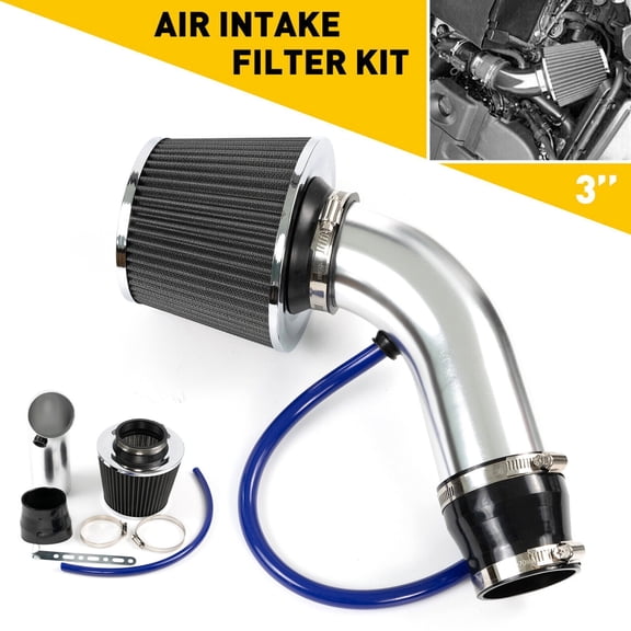 Yiyasu Universal 3" Car Inlet Cold Air Intake Filter Induction Kit Pipe Hose System
