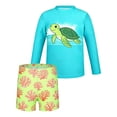thumbnail image 1 of Yiyuu Boys Long Sleeve Rash Guard 2-Piece Swimsuit UPF 50+ Bathing Suit for Kids, Sizes 3-14, 1 of 3