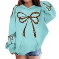 thumbnail image 1 of Yiyuu Girls Bow Leopard Hooded Sweatshirt Soft Pullover Hoodie with Pocket, Sizes 2-13, 1 of 3