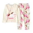 thumbnail image 1 of Yiyuu Girls Cute Pajama Sets Horse Print Long Sleeve Top Pants Sleepwear PJs, Sizes 2-10, 1 of 3