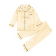 thumbnail image 1 of Yiyuu Girls Satin Pajama Sets Button Down Sleep Shirt Long Pants Sleepwear PJs, Sizes 2-14, 1 of 1