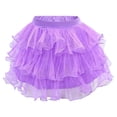 thumbnail image 1 of Yiyuu Girls Summer Dance Triple Layer Tulle Tutu Skirt Cute Ruffle Elastic Waist Skirt, Sizes 2-15, 1 of 4