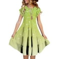 thumbnail image 1 of Yiyuu Girls Summer Gradient Ruffle Tiered Dress Casual Sequin A-Line Dress, Sizes 6-15, 1 of 7
