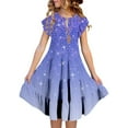 thumbnail image 1 of Yiyuu Girls Summer Gradient Ruffle Tiered Dress Casual Sequin A-Line Dress, Sizes 6-15, 1 of 7