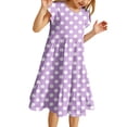 thumbnail image 1 of Yiyuu Girls Summer Ruffle Polka Dot Tank Dress Casual Round Neck A-Line Dress, Sizes 6-15, 1 of 4