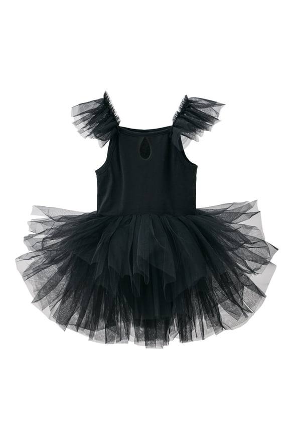 Girls Summer Solid Tulletutu Dress Sweet Ballet Dance Ruffle Sleeveless Mini Dress, Sizes 3-10
