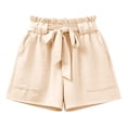 thumbnail image 1 of Yiyuu Girls Summer Sweet Shorts Casual Loose Solid Ruffle Shorts with Tie Belt, Sizes 5-14, 1 of 3