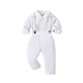 thumbnail image 1 of Yiyuu Infant Boys formal Solid Suit Long Sleeve Shirt Suspender Pants with Bow Tie Set, 1 of 7