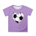thumbnail image 1 of Yiyuu Little Girls Football Graphic Tee Summer Short Sleeve Crew Neck T Shirt, Sizes 3-13, 1 of 3