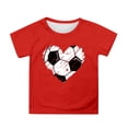 thumbnail image 1 of Yiyuu Little Girls Football Graphic Tee Summer Short Sleeve Crew Neck T Shirt, Sizes 3-13, 1 of 3