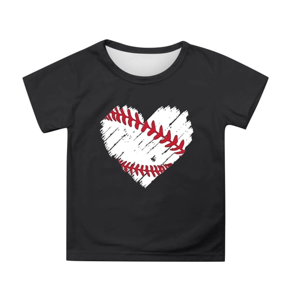 Yiyuu Toddler Girls Casual Short Sleeve T Shirt Baseball Graphic Tee for Kids, Sizes 3-13