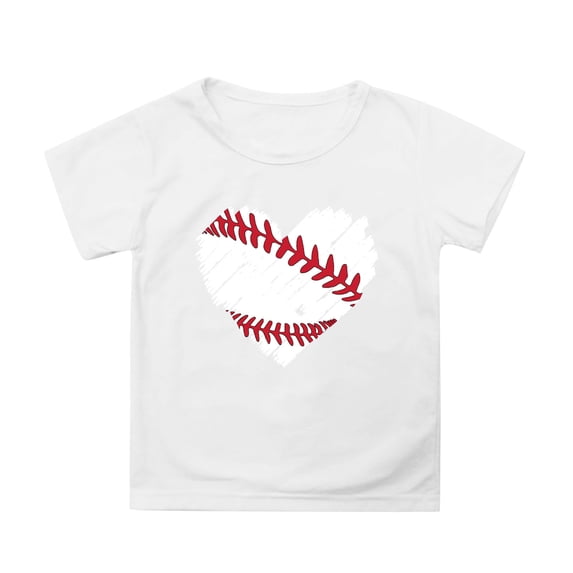 Yiyuu Toddler Girls Casual Short Sleeve T Shirt Baseball Graphic Tee for Kids, Sizes 3-13
