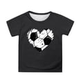 thumbnail image 1 of Yiyuu Toddler Girls Football Graphic Tee Summer Short Sleeve Crew Neck T Shirt, Sizes 3-13, 1 of 3