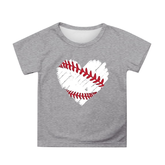 Yiyuu Tween Girls Casual Short Sleeve T Shirt Baseball Graphic Tee for Kids, Sizes 3-13