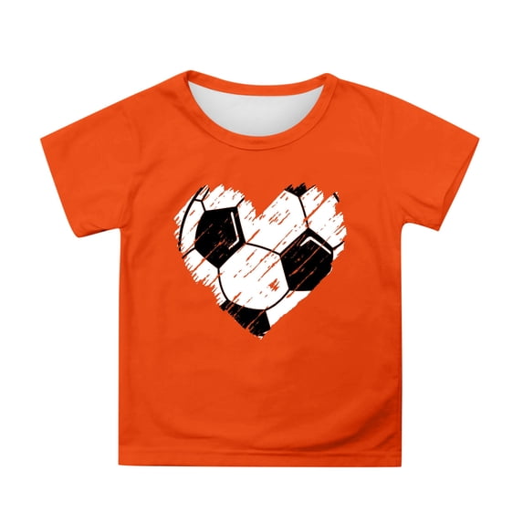 Yiyuu Tween Girls Football Graphic Tee Summer Short Sleeve Crew Neck T Shirt, Sizes 3-13