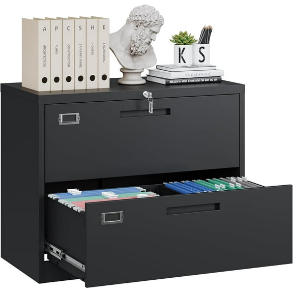 Yizosh Locking Metal File Cabinet for Home Office, Lateral Filing Cabinet Organizer with Drawers for Letter Legal F4 A4
