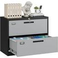 thumbnail image 1 of Yizosh 2 Drawer File Cabinet with Lock, Filing Cabinet for Home Office, Metal Locking Office File Storage Cabinet with Drawers, Lateral Filing Cabinet Organizer for Letter/Legal/F4/A4, 1 of 14