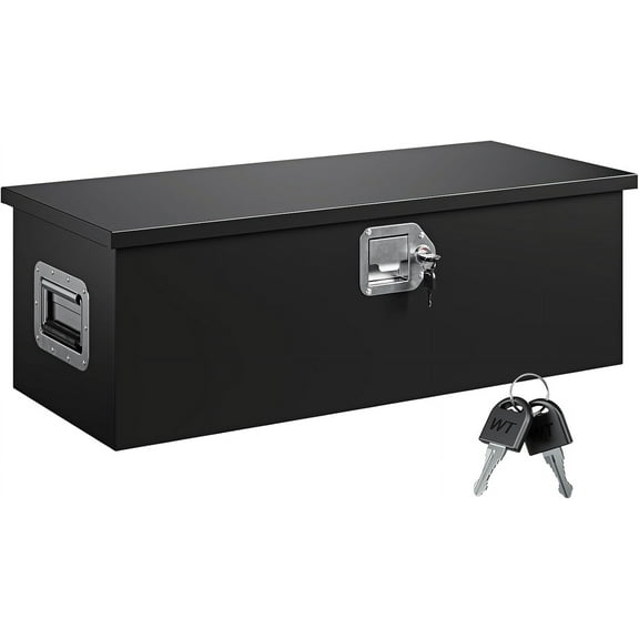 Yizosh 30 Inch Steel Heavy Duty Truck Bed Tool Box, Trailer Tongue Tool Box with Lock and Keys, Tool Box for Storage, Utility Trailer Tool Box for Truck, Pickup, RV, Trailer