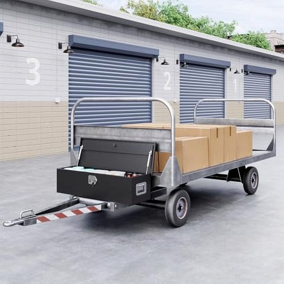 Yizosh 39 Inch Steel Heavy Duty Truck Bed Tool Box, Trailer Tongue Tool Box with Lock and Keys, Tool Box for Storage, Utility Trailer Tool Box for Truck, Pickup, RV, Trailer