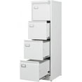 thumbnail image 1 of Yizosh 4 Drawer White File Cabinet with Lock, Filing Cabinets for Home Office, Metal Locking Office File Storage Cabinets with Drawers, Vertical Small Filing Cabinet Organizer for Legal/A4, 1 of 16