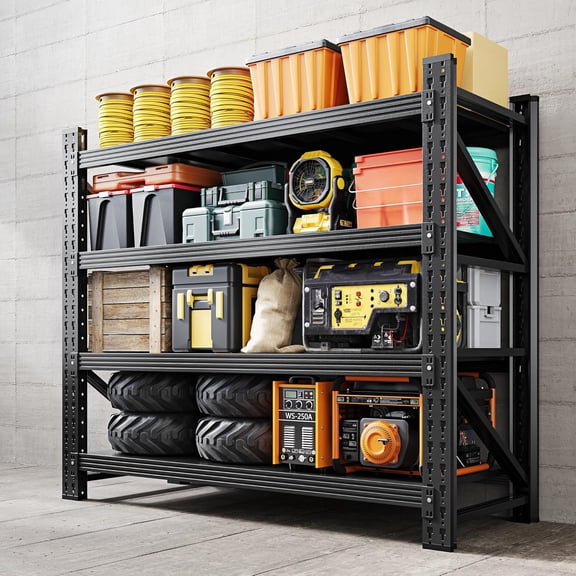 Yizosh Metal Garage Shelving Unit, 3000LBS Storage Shelves, Adjustable Storage Shelves Heavy Duty, Suitable for Industrial Shelving in Garage, Supermarket, Warehouse, 40" W x 20" D x 60" H