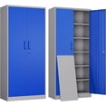thumbnail image 1 of Yizosh Metal Garage Storage Cabinet with 2 Doors and 5 Adjustable Shelves - 71" Steel Lockable File Cabinet,Locking Tool Cabinets for Office,Home,Garage,Gym,School (Gray Blue), 1 of 17