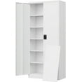 thumbnail image 1 of Yizosh Metal Garage Storage Cabinet, 72" Locking Tool Cabinet with 2 Doors and 5 Shelves, White, 18"D x 36"W x 72"H, 1 of 15