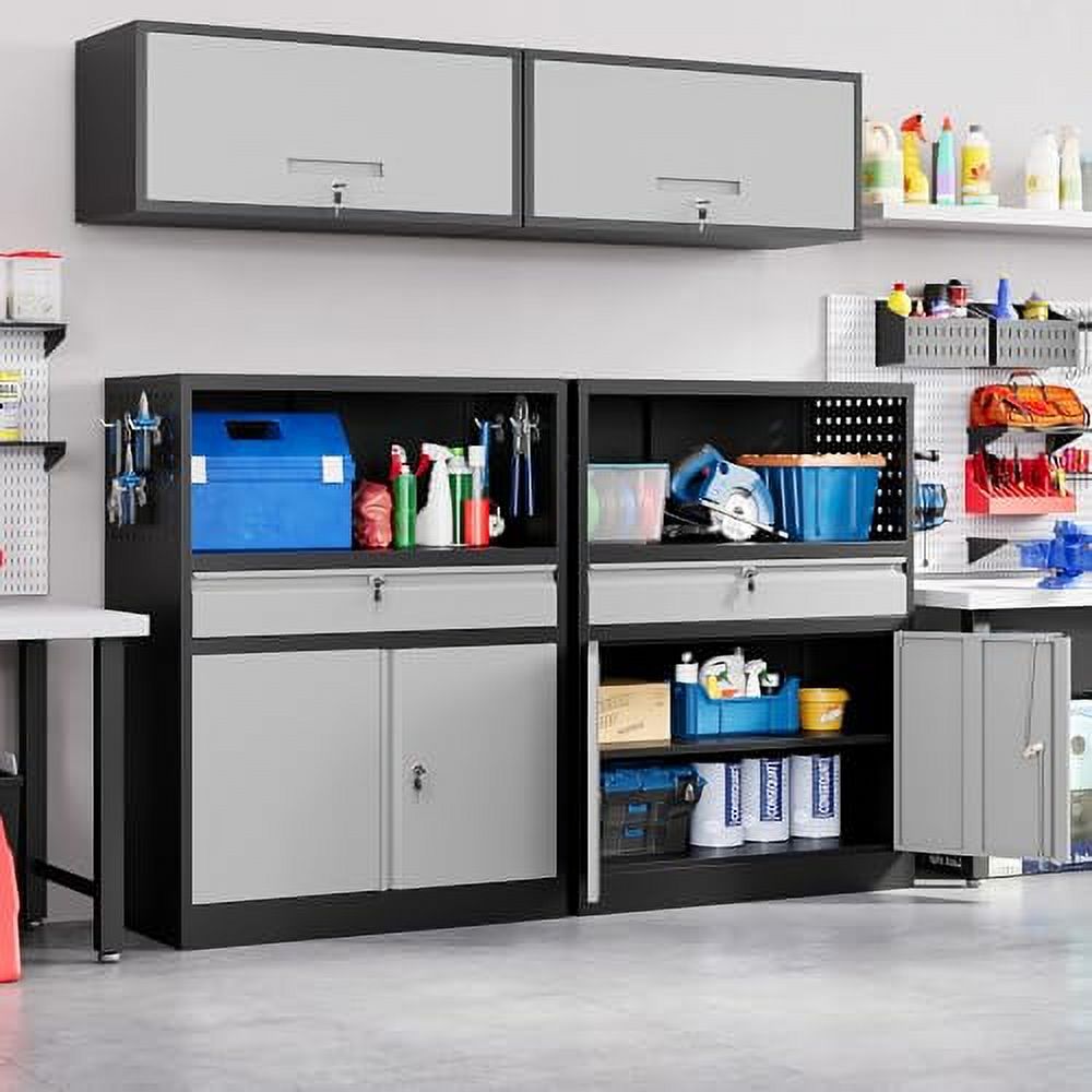 Yizosh Metal Garage Storage Cabinet With 2 Doors And 5