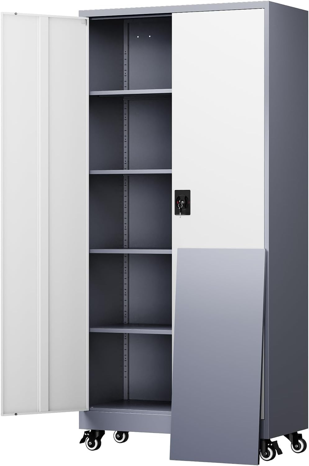 2025 New Yizosh Metal Garage Storage Cabinet Locking Doors And