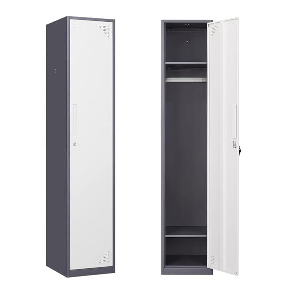 Yizosh Metal Lockers for Employees with Keys, Employees Locker Storage Cabinet with Doors, Tall Steel Storage Locker for Gym, School, Office