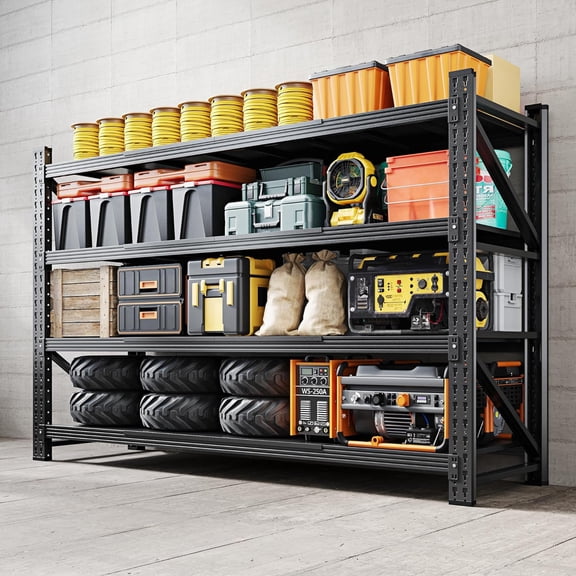 Yizosh Storage Shelves, 5000LBS Garage Shelving Unit, Metal Shelving Adjustable Storage Shelves Heavy Duty, Suitable for Garage, Supermarket, Warehouse, 71" W x 24" D x 70" H