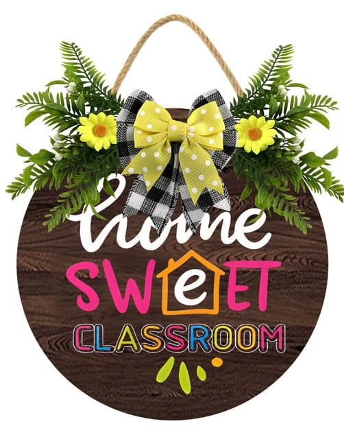 Yjiankangz 11" Door Sign Home Sweet Classroom Welcome Sign for ...