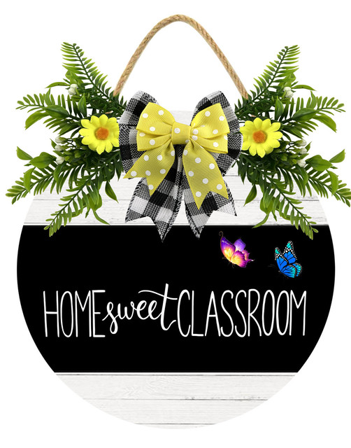 Yjiankangz 11" Door Sign Home Sweet Classroom Welcome Sign for ...