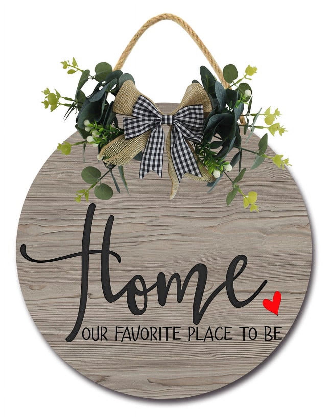 Yjiankangz 12 Inch Home Our Favorite Place To Be Hanging Sign Wood