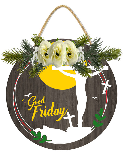 Yjiankangz 12 x 12 Inch Good Friday Day Sign For Front Door Porch ...