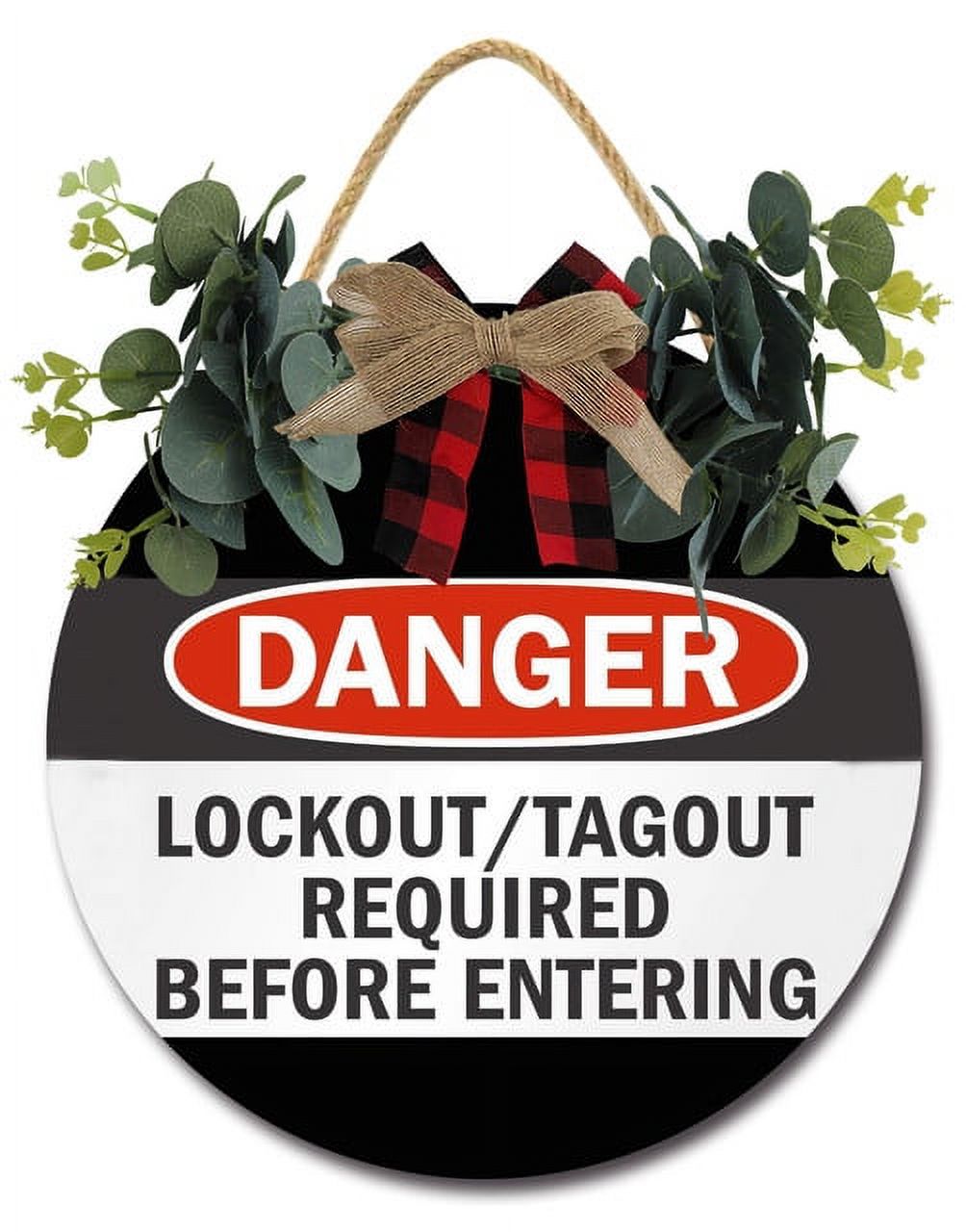 Yjiankangz Danger Lockout Tagout Required Before Entering Wood Sign ...