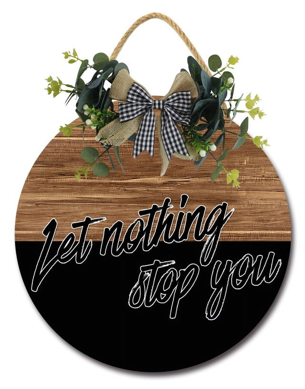 Yjiankangz Door Sign Let Nothing Stop You Wood Sign Rustic Farmhouse ...