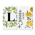 thumbnail image 1 of Yjiankangz Monogram Letter L Kitchen Towels Watercolor Lemon Farmhouse Dish Towels 16x24 Inch Dishcloth Fingertip Hand Towel Last Name Initial Soft Tea Towel Set of 2, 1 of 7