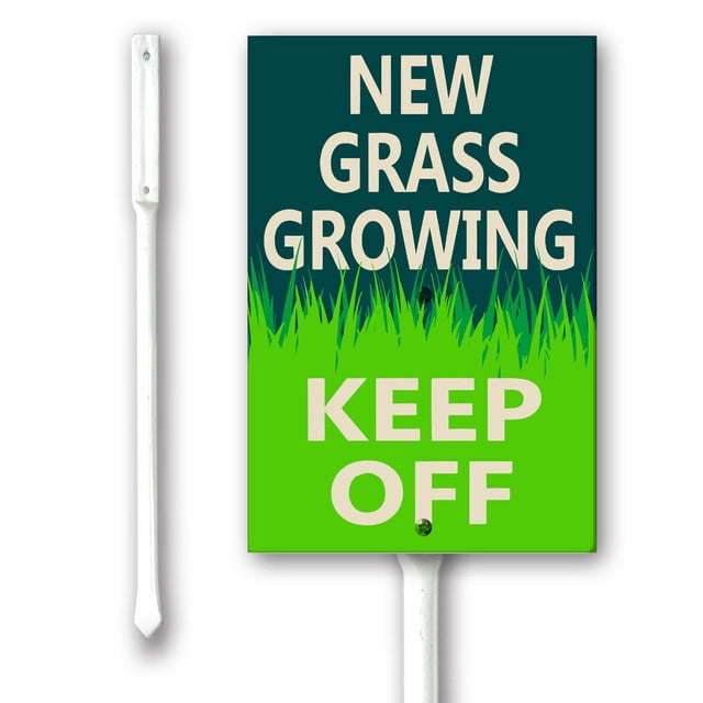 Yjiankangz New Grass Growing Keep Off Yard Sign 8x12 Inch Garden Plaque ...