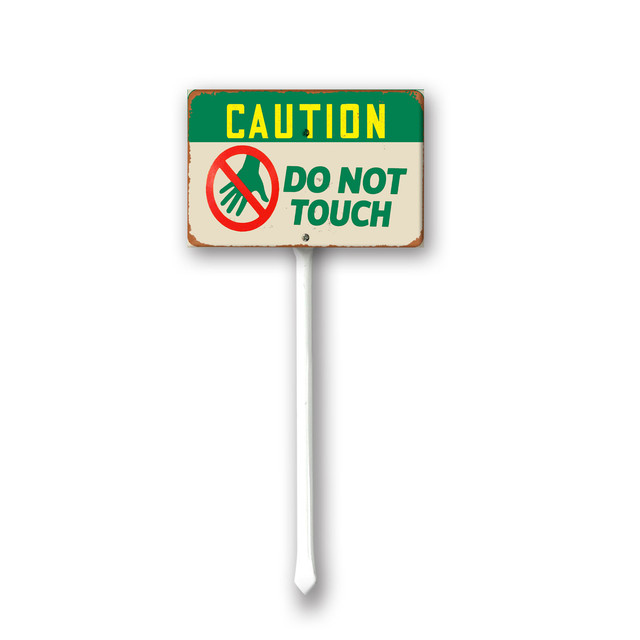 Yjiankangz Retro Caution Do Not Touch Work Yard Sign 8x12 Inch Metal ...