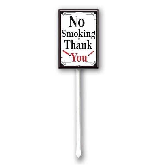 Yjiankangz No Smoking Thank You Yard Sign with Stake Rustproof Outdoor Aluminum Yard Sign with Stake Outdoor Yard Decorations Yard Supplies for Home Garden Lawn 7x8.8 inches