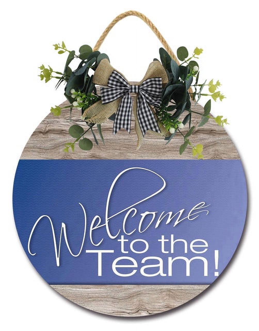 Yjiankangz To The Team Hanging Sign Wood Farmhouse Wall Art