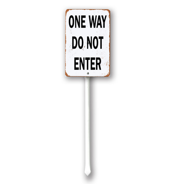 Yjiankangz Yard Sign With Stake One Way Do Not Enter Aluminium Sign ...