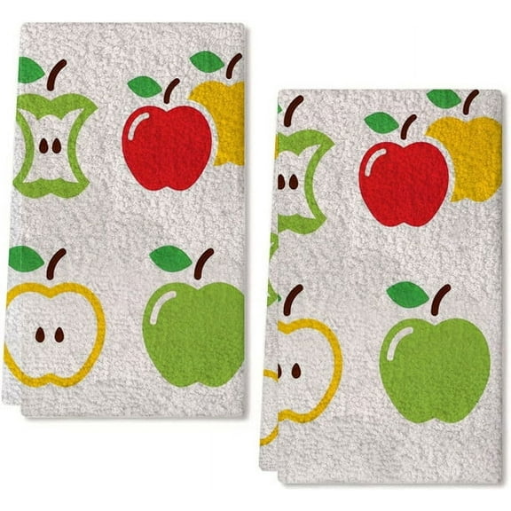 Yjiankangzg Kitchen Towels Apple Hand Towels Decorations for Home Décor Drying Cloth 16x24 Inch Hand Towel for Cooking Set of 2