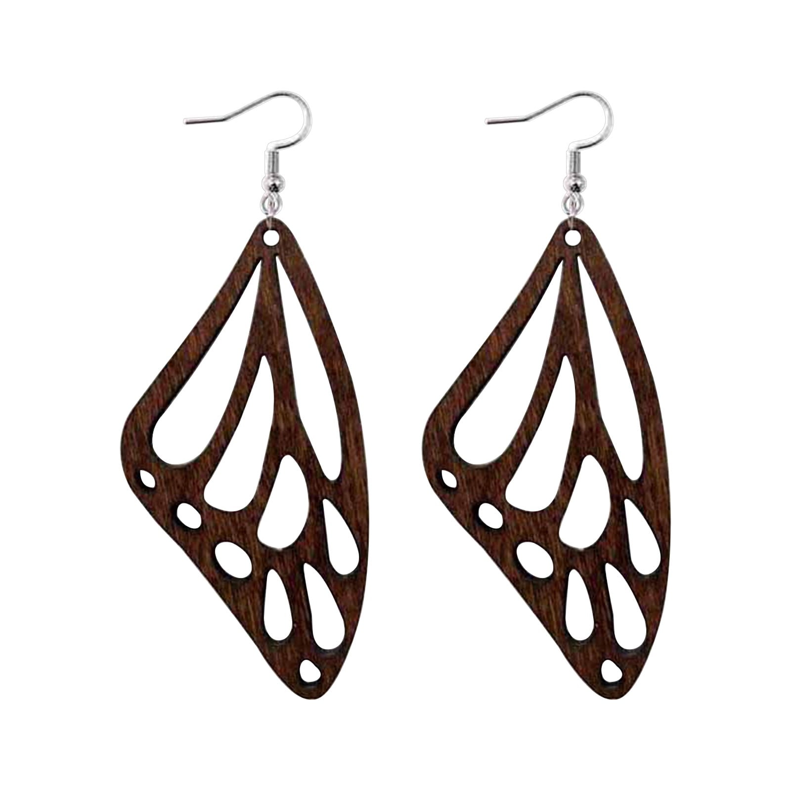Wooden butterfly earrings deals