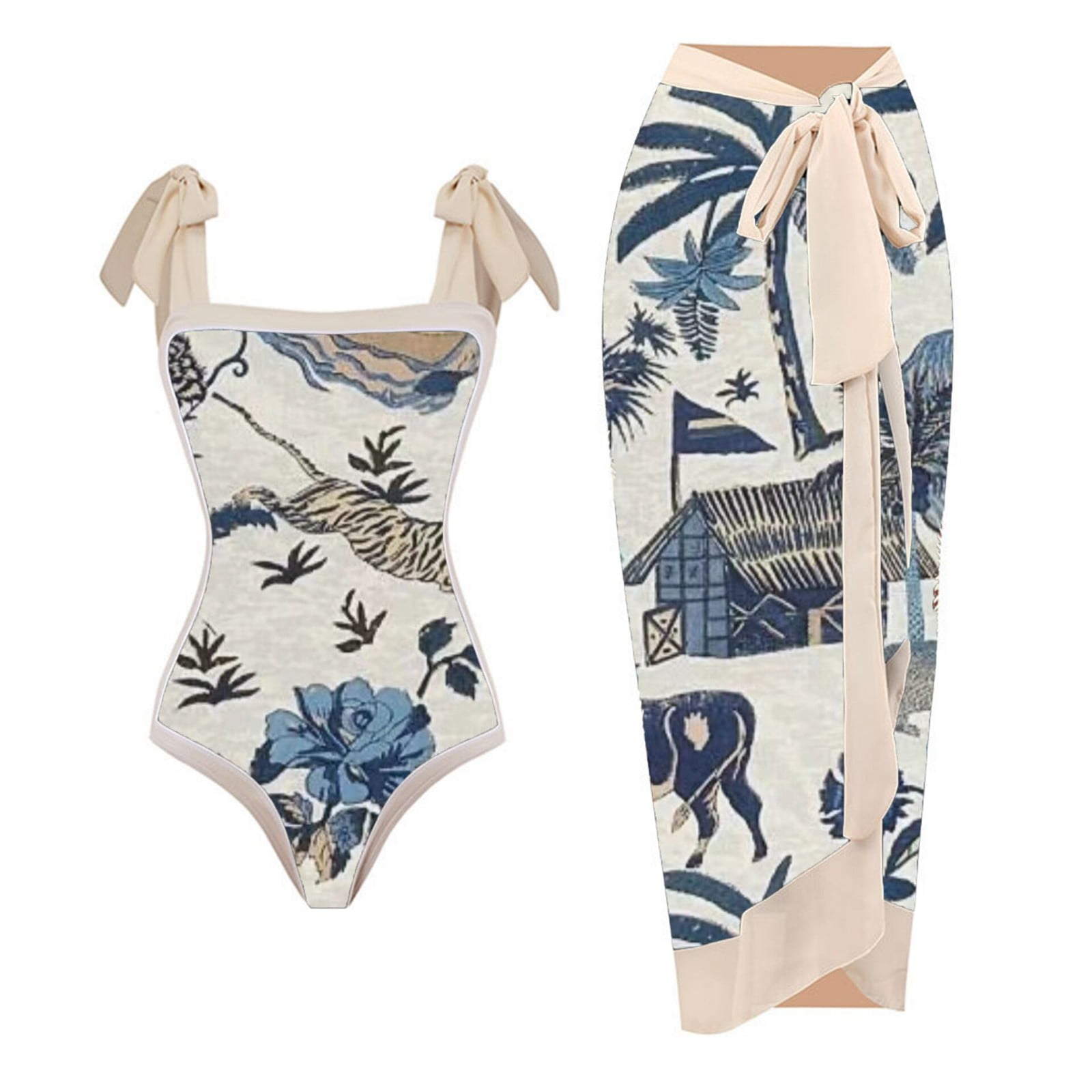 Ykohkofe Pink Swimsuit Clearance 2 Piece Swimsuits For Women Midsize Bathing Suits Tummy Control