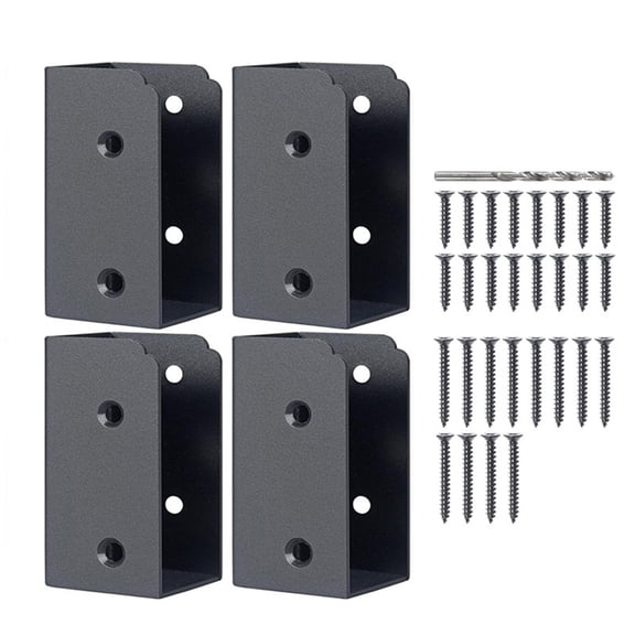 Yl-YANG Angle Stainless Steel Deck Railing Brackets Connectors for 2"x4" (Actual 1.5"x3.5") Railing Wood Post (4 Pcs)