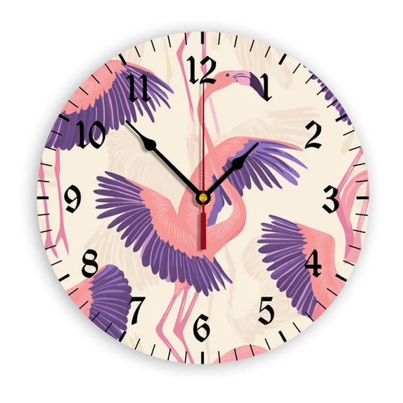 YladaFaie 10 Inch Kitchen Wall Clocks Retro Round Silent Battery Operated Quartz Wall Clock for Patio Home Bathroom Porch Pool Bedroom,Kids Room Large Number Easy to Read